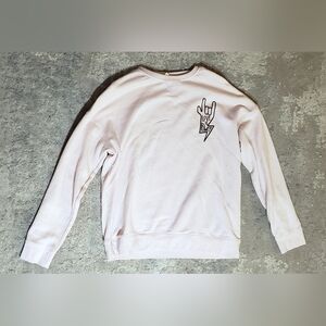 Unbranded Men's Pale Pink 'Love is Power' Crewneck Sweatshirt